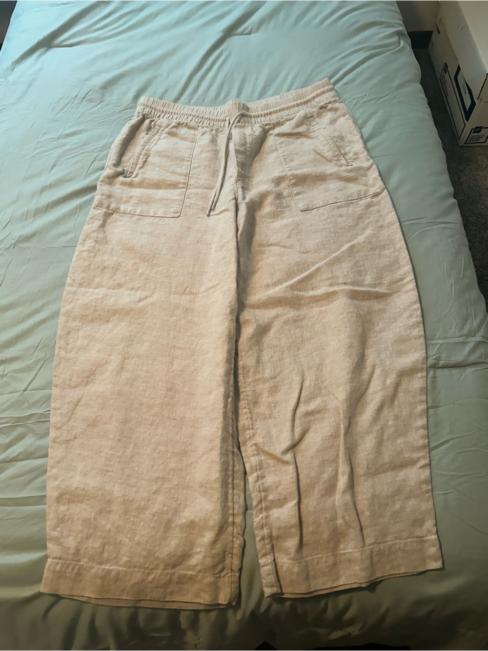 Athleta Women's Beige Drawstring Linen Joggers